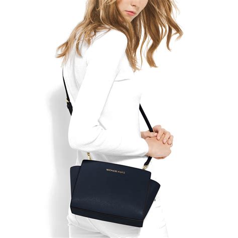 michael kors selma medium messenger navy|Michael michael kors selma medium messenger .